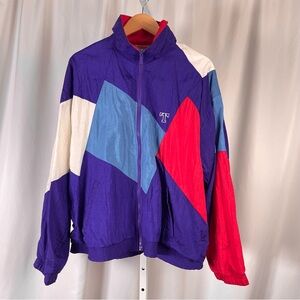 Todd1 Vintage Large Colorblock Windbreaker Jacket 80's 90's Track Lined